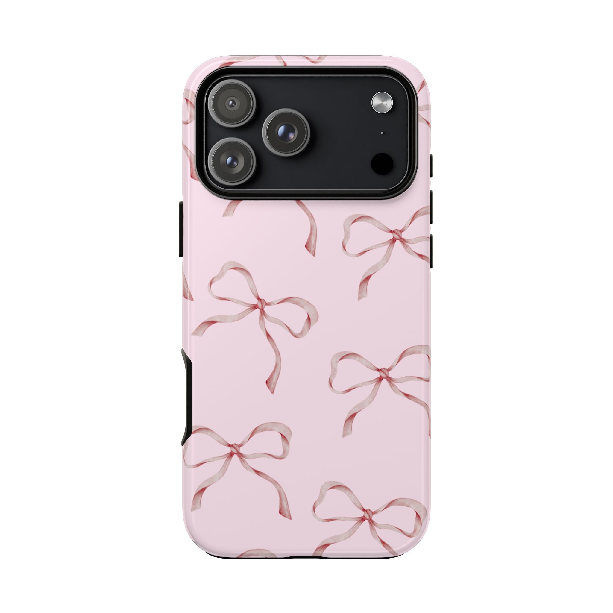 Pink Watercolor Bows Double Layer iPhone Case 1