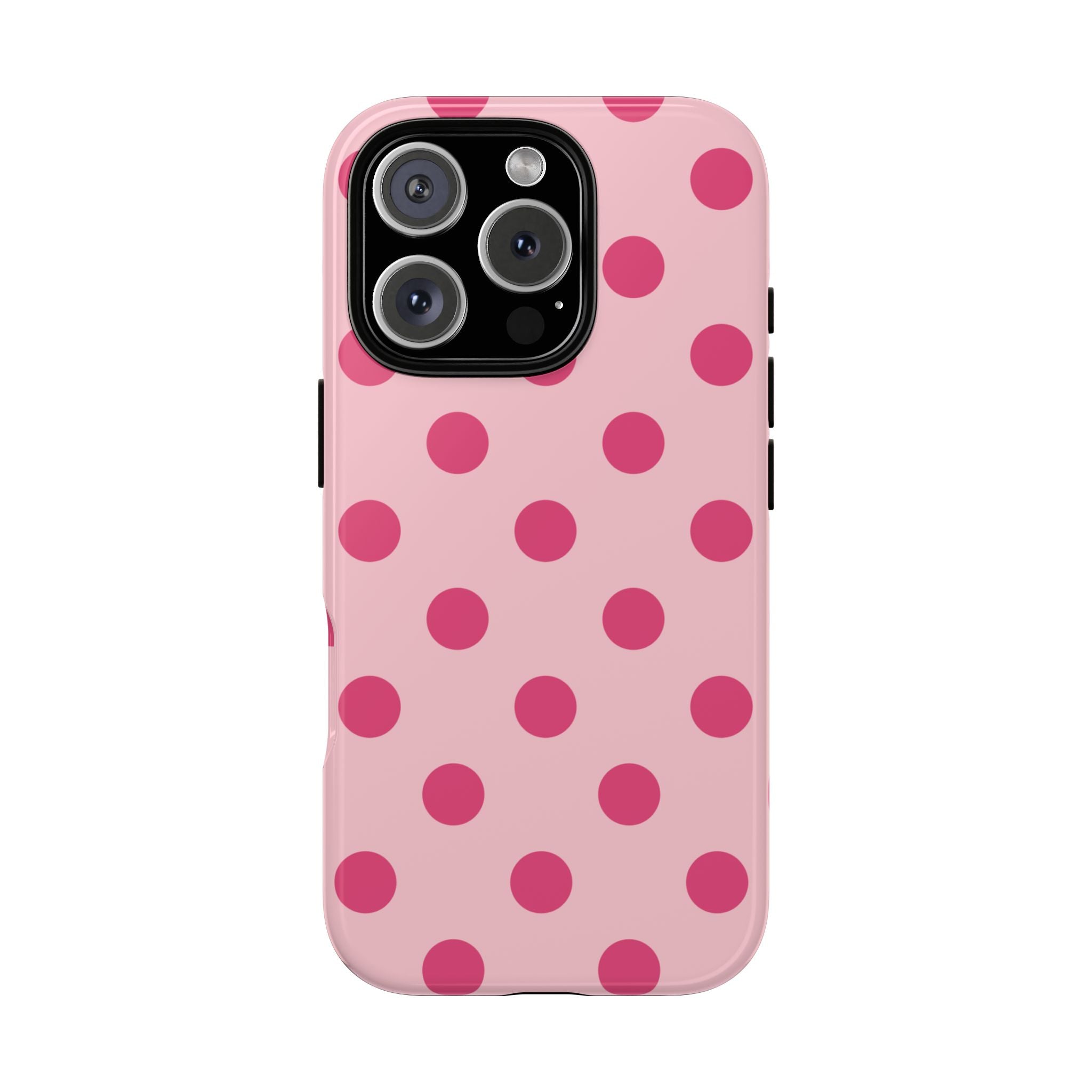 Rose Polka Dots on Light Blossom Pink Double Layer Protective iPhone & Android Phone Case